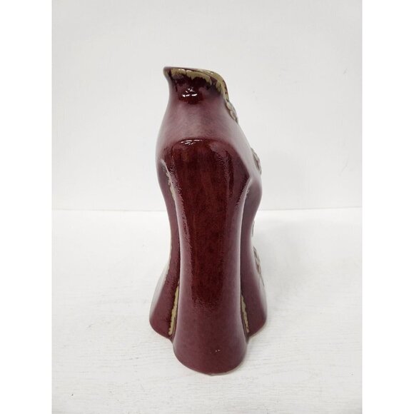 Vintage Japanese Asian Jacket Large Ceramic Figural Vase Red Mid Century Modern - Picture 9 of 12